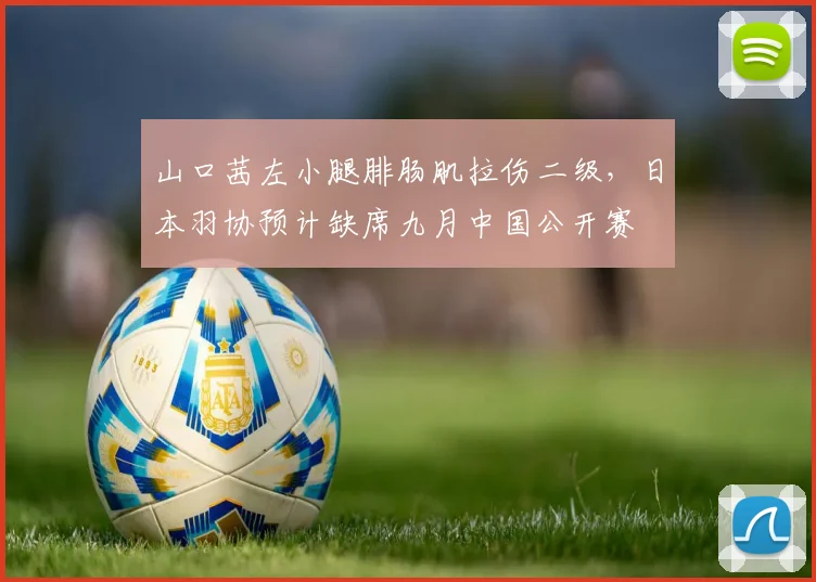 山口茜左小腿腓肠肌拉伤二级，日本羽协预计缺席九月中国公开赛
